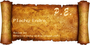 Plachy Endre névjegykártya