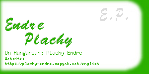 endre plachy business card